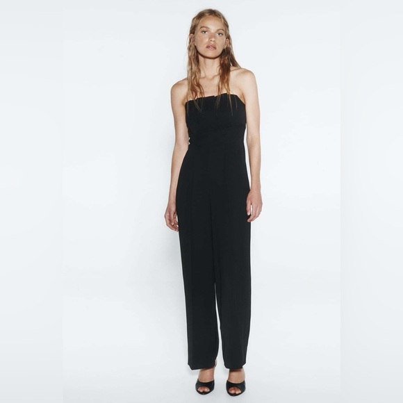 NWT Zara Women’s Strapless Long Jumpsuit - Picture 5 of 9